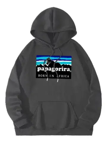 [ 파파고릴라 플리스 풀후드티 블랙 M ] 아빠 고릴라 재미있는 패러디