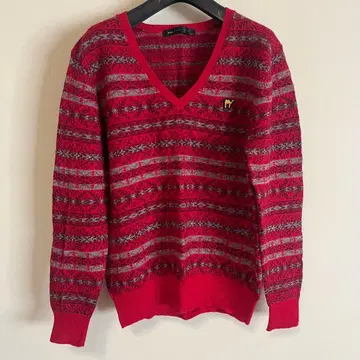 SHIPS 빨간색 V넥 니트 스웨터