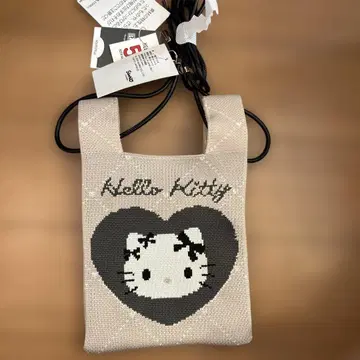 택 포함 헬로키티전 니트 숄더백 핑크 ROOTOTE 산리오