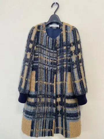 UNITED ARROWS 체크 무늬 롱 코트