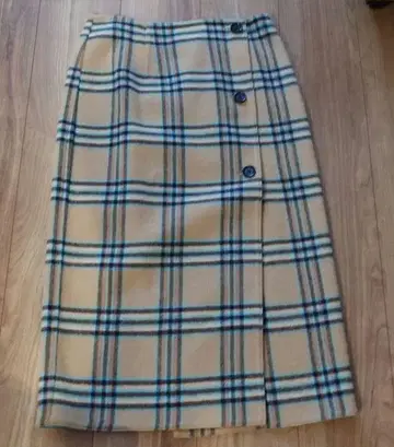 새상품급 IENA 리버서블 타이트 스커트 체크 & 스카이블루