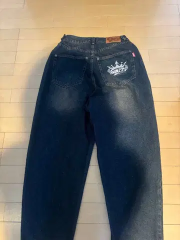 King 로고 와이드 턱 데님 팬츠 S 사이즈