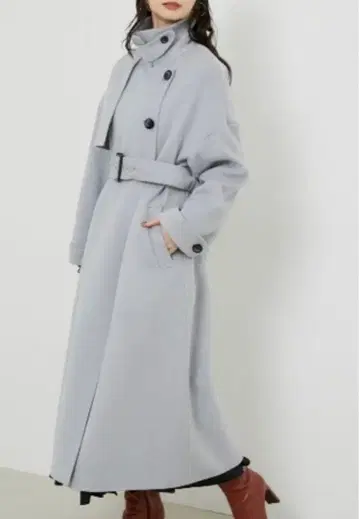 rienda 트렌치 디자인 랩 울 코트