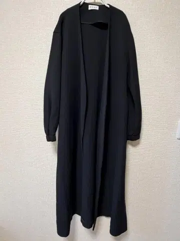 PLST 블랙 롱 코트 허리 벨트 포함