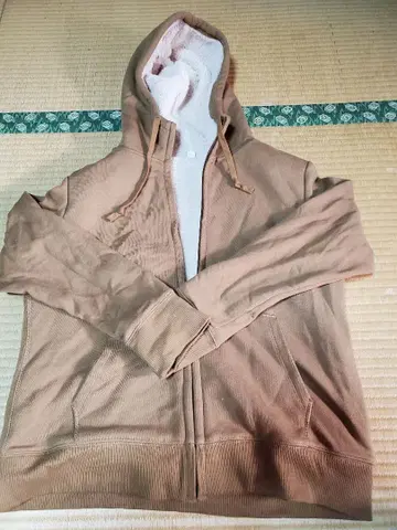 유니클로 플리스 안쪽 브라운 후드티 XL