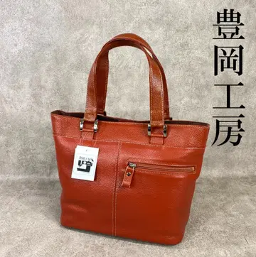 [ 미사용 ] 토요오카 공방 토요오카 가방 일본제 소가죽 토트백 카멜