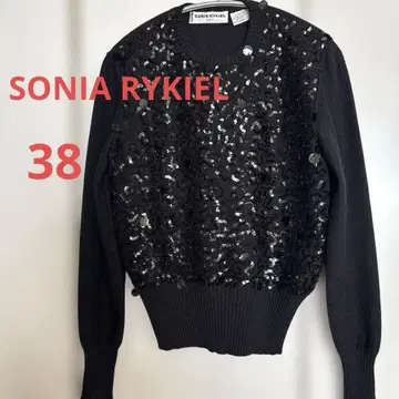 [미사용] 빈티지 SONIA RYKIEL 스팽글 니트 블랙 38