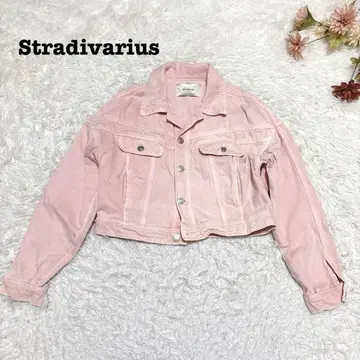 s2242 [ 스트라디바리우스 ] 데님 자켓 핑크 숏 기장 M 사이즈