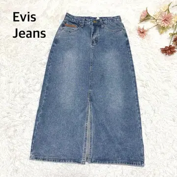 s2243 [ evisu jeans ] 데님 롱 타이트 스커트 슬릿