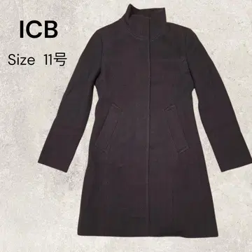 ICB 아이씨비 스탠드 카라 코트 울 브라운