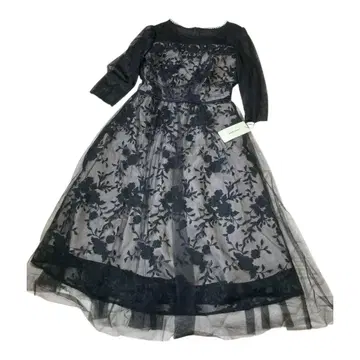 택 포함 새상품 레스 빠세 블랙 꽃무늬 자수 드레스 38 사이즈