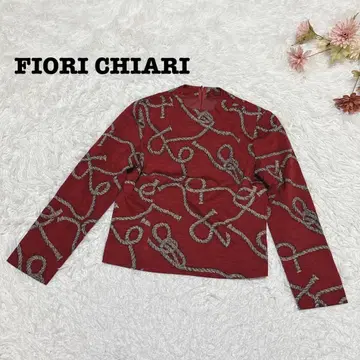 s2248 [피오리키아리] 긴팔 티셔츠 빈티지 로프 패턴 쇼와 레트로