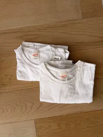 Whitesville 화이트 T셔츠 2장 세트 L 사이즈