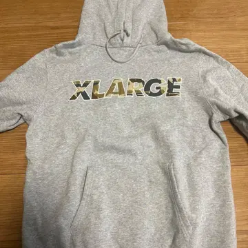 XLARGE 카모플라쥬 로고 후드티 그레이