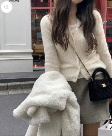 ounce 리브 니트 가디건