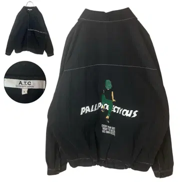 굿 디자인 구제 의류 빅 프린트 블랙 라이트 아우터 자켓 루즈핏