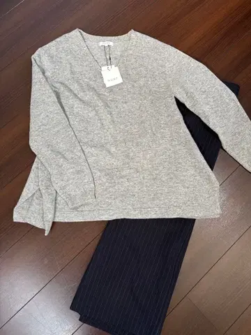 [ 택 포함 새상품 ] PLST L 사이즈 캐시미어 울 니트 그레이