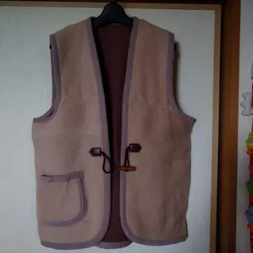 페어 2벌 캐시미어 혼방 니트 베스트 베이지와 더스티 핑크