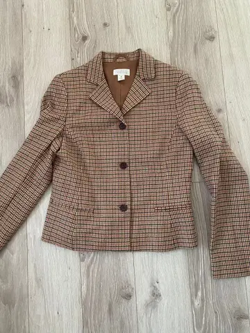 BARNEYS NEW YORK 체크 무늬 테일러드 자켓 40