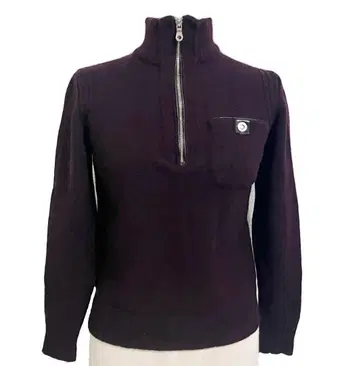 23구 울 100% 하프 지퍼 스웨터 니트 하이넥 S