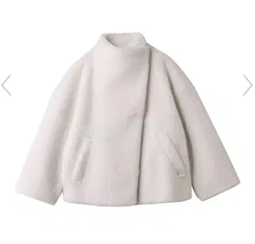 이번 시즌 HER. 스탠드 카라 보아 코트 화이트