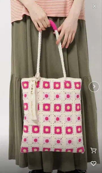 니코앤드 오리지널 스퀘어 모티브 토트백 핑크