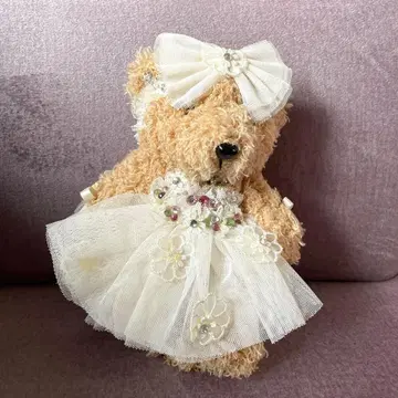 곰 봉제 인형 발레코어 레이스