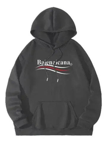 [ BALENAICANA 플리스 후드티 블랙 L ] 라인 재미있는 패러디