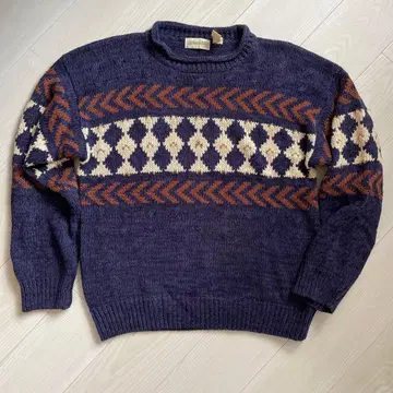빈티지 세인트 존스 베이 코튼 라미 롤넥 니트 90's~