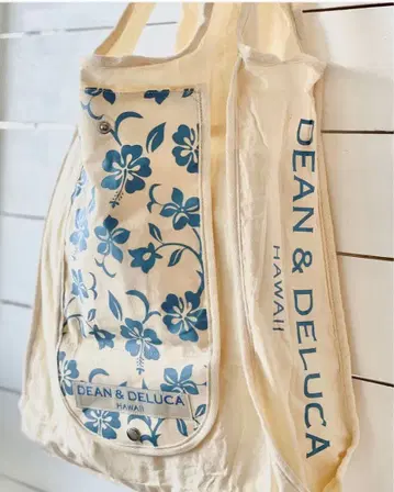 새상품 DEAN&DELUCA 하와이 한정판 컴팩트 에코백 하이비스커스