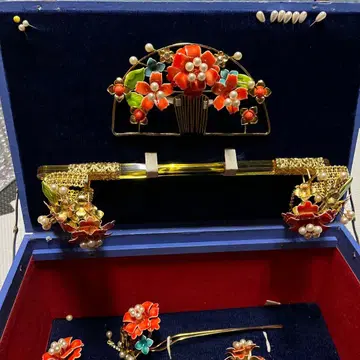 전통적인 꽃 장식 헤어콤 세트