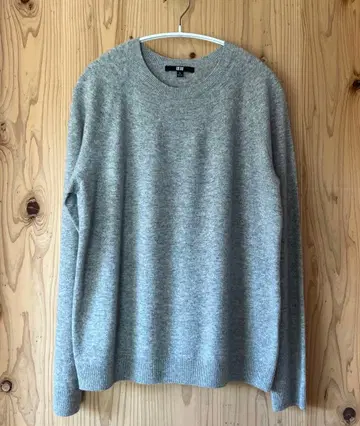 [ UNIQLO ] 캐시미어 100% 크루넥 스웨터 그레이 XL