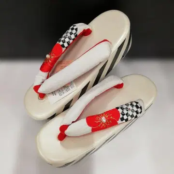 새상품 후리소데용 조리 통굽 나사매실 스트라이프 조리 프리 사이즈 F-7