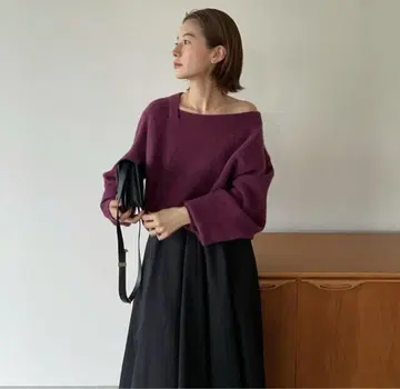 CLANE DEFORM BOAT NECK YAK KNIT TOPS