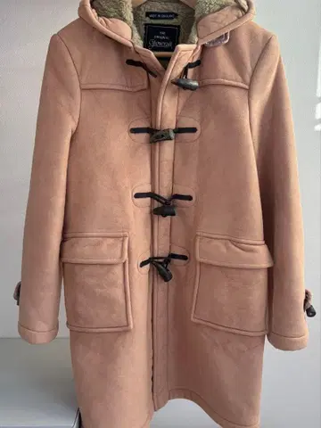 Gloverall 후드 부착 더플 코트 베이지