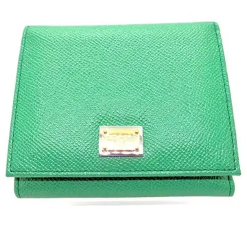 [ 컨디션 최상 ] D&G 돌체앤가바나 3단 폴더형 지갑 가죽 그린