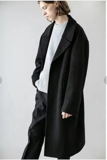 monkey time MELTON OVERCOAT 체스터 코트 그레이