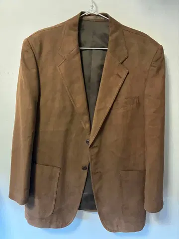 브라운 스웨이드 테일러드 자켓