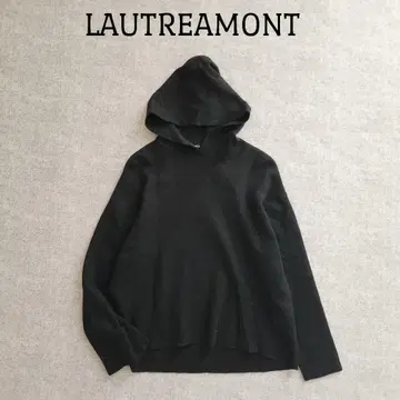 로트레아몽 긴팔 플리스 상의 후드 부착 블랙 M