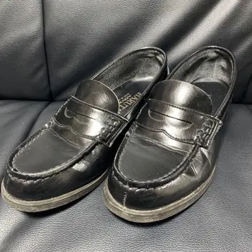 HARUTA 블랙 가죽 로퍼 천연 가죽