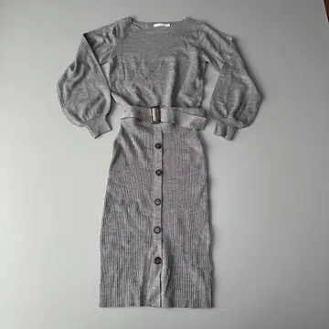 MOUSSY 그레이 리브 니트 원피스