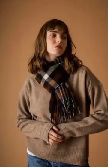 신존 취급 브랜드 체크 머플러