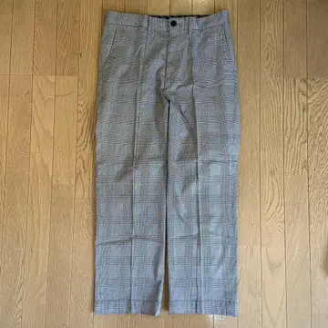 그레이 체크 무늬 슬랙스 빔즈 BEAMS 깅엄 체크 팬츠