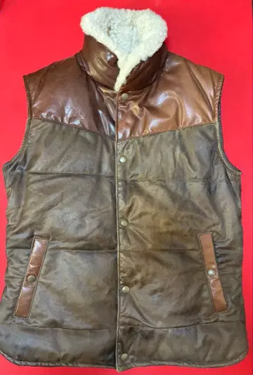 백러쉬 가죽 다운 베스트 퍼 포함