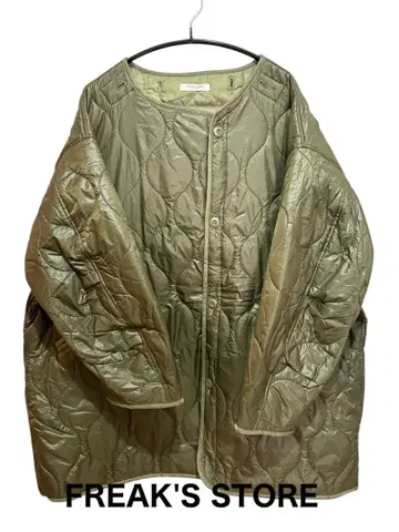올리브색 퀼팅 자켓