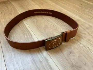 COMPAGNIA ITALIANA 리얼 가죽 벨트 브라운 천연 가죽