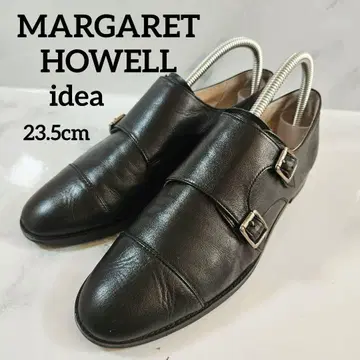 MARGARET HOWELL idea 더블 몽크 가죽 신발 블랙
