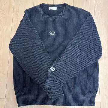 WIND AND SEA 다크 그레이 니트 스웨터