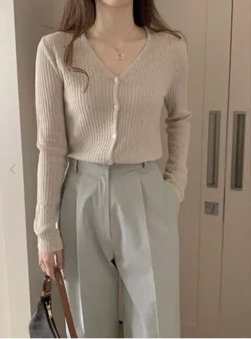 leday 리브 니트 가디건