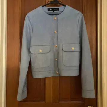 ZARA 라이트 블루 노카라 자켓